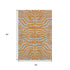 5' X 8' Orange And Gray Animal Print Washable Area Rug With UV Protection