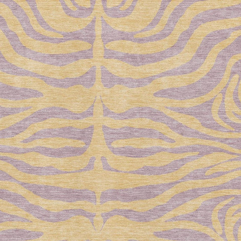 8' X 10' Peach And Lavender Animal Print Washable Area Rug With UV Protection