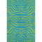 8' X 10' Teal And Lime Green Animal Print Washable Area Rug With UV Protection
