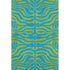 8' X 10' Teal And Lime Green Animal Print Washable Area Rug With UV Protection