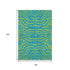 8' X 10' Teal And Lime Green Animal Print Washable Area Rug With UV Protection
