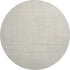 8' Beige And Ivory Geometric Washable Round Rug With UV Protection