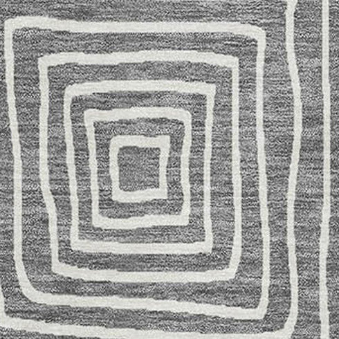 5' X 8' Charcoal And Ivory Geometric Washable Area Rug With UV Protection