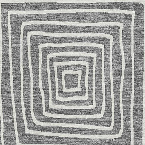 5' X 8' Charcoal And Ivory Geometric Washable Area Rug With UV Protection