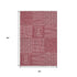 5' X 8' Burgundy And Ivory Geometric Washable Area Rug With UV Protection