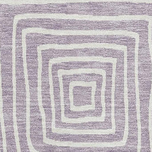 8' X 10' Lavender And Ivory Geometric Washable Area Rug With UV Protection