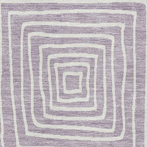 8' X 10' Lavender And Ivory Geometric Washable Area Rug With UV Protection