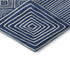 5' X 8' Navy Blue And Ivory Geometric Washable Area Rug With UV Protection