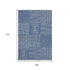 9' X 12' Navy Blue And Ivory Geometric Washable Area Rug With UV Protection