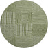 8' Olive Green And Ivory Geometric Washable Round Rug With UV Protection