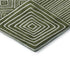 8' Olive Green And Ivory Geometric Washable Round Rug With UV Protection
