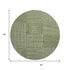 8' Olive Green And Ivory Geometric Washable Round Rug With UV Protection