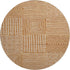 8' Rust And Beige Geometric Washable Round Rug With UV Protection