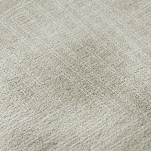 9' X 12' Beige And Ivory Geometric Washable Area Rug With UV Protection