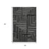 5' X 8' Black And Ivory Geometric Washable Area Rug With UV Protection