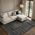 8' X 10' Black And Ivory Geometric Washable Area Rug With UV Protection