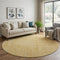8' Gold And Ivory Geometric Washable Round Rug With UV Protection