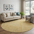 8' Gold And Ivory Geometric Washable Round Rug With UV Protection