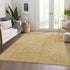 8' X 10' Gold And Ivory Geometric Washable Area Rug With UV Protection