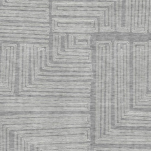 9' X 12' Gray And Ivory Geometric Washable Area Rug With UV Protection