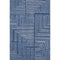 5' X 8' Navy Blue And Ivory Geometric Washable Area Rug With UV Protection