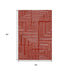 5' X 8' Red And Ivory Geometric Washable Area Rug With UV Protection