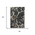 5' X 8' Black Ivory And Gold Striped Washable Area Rug With UV Protection