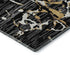 5' X 8' Black Ivory And Gold Striped Washable Area Rug With UV Protection
