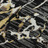 5' X 8' Black Ivory And Gold Striped Washable Area Rug With UV Protection