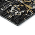 8' X 10' Black Ivory And Gold Striped Washable Area Rug With UV Protection
