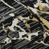 8' X 10' Black Ivory And Gold Striped Washable Area Rug With UV Protection