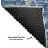 5' X 8' Blue Ivory And Gray Striped Washable Area Rug With UV Protection