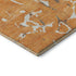 8' Orange Ivory And Gray Striped Washable Round Rug With UV Protection