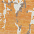 9' X 12' Orange Ivory And Gray Striped Washable Area Rug With UV Protection