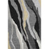 5' X 8' Black Gold And Ivory Abstract Washable Area Rug With UV Protection