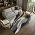 9' X 12' Black Gold And Ivory Abstract Washable Area Rug With UV Protection