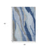 5' X 8' Blue And Gray Abstract Washable Area Rug With UV Protection