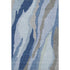 5' X 8' Blue And Gray Abstract Washable Area Rug With UV Protection