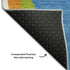 5' X 8' Denim Blue Orange And Lime Green Abstract Washable Area Rug With UV Protection