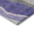 8' Purple Ivory And Gray Abstract Washable Round Rug With UV Protection