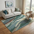 5' X 8' Sage Taupe And Beige Abstract Washable Area Rug With UV Protection