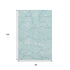 8' X 10' Aqua Teal And Ivory Abstract Washable Area Rug With UV Protection