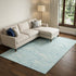 8' X 10' Aqua Teal And Ivory Abstract Washable Area Rug With UV Protection