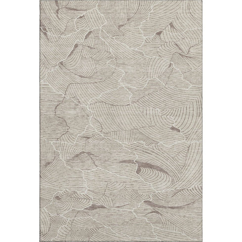 8' X 10' Beige Taupe And Ivory Abstract Washable Area Rug With UV Protection