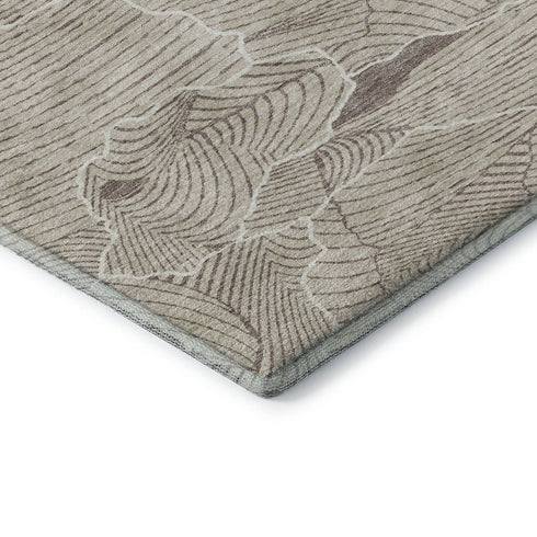 8' X 10' Beige Taupe And Ivory Abstract Washable Area Rug With UV Protection