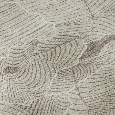 8' X 10' Beige Taupe And Ivory Abstract Washable Area Rug With UV Protection