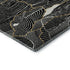 5' X 8' Black Ivory And Gold Abstract Washable Area Rug With UV Protection