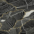 5' X 8' Black Ivory And Gold Abstract Washable Area Rug With UV Protection