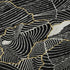 8' X 10' Black Ivory And Gold Abstract Washable Area Rug With UV Protection