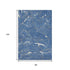 8' X 10' Blue Ivory And Gold Abstract Washable Area Rug With UV Protection